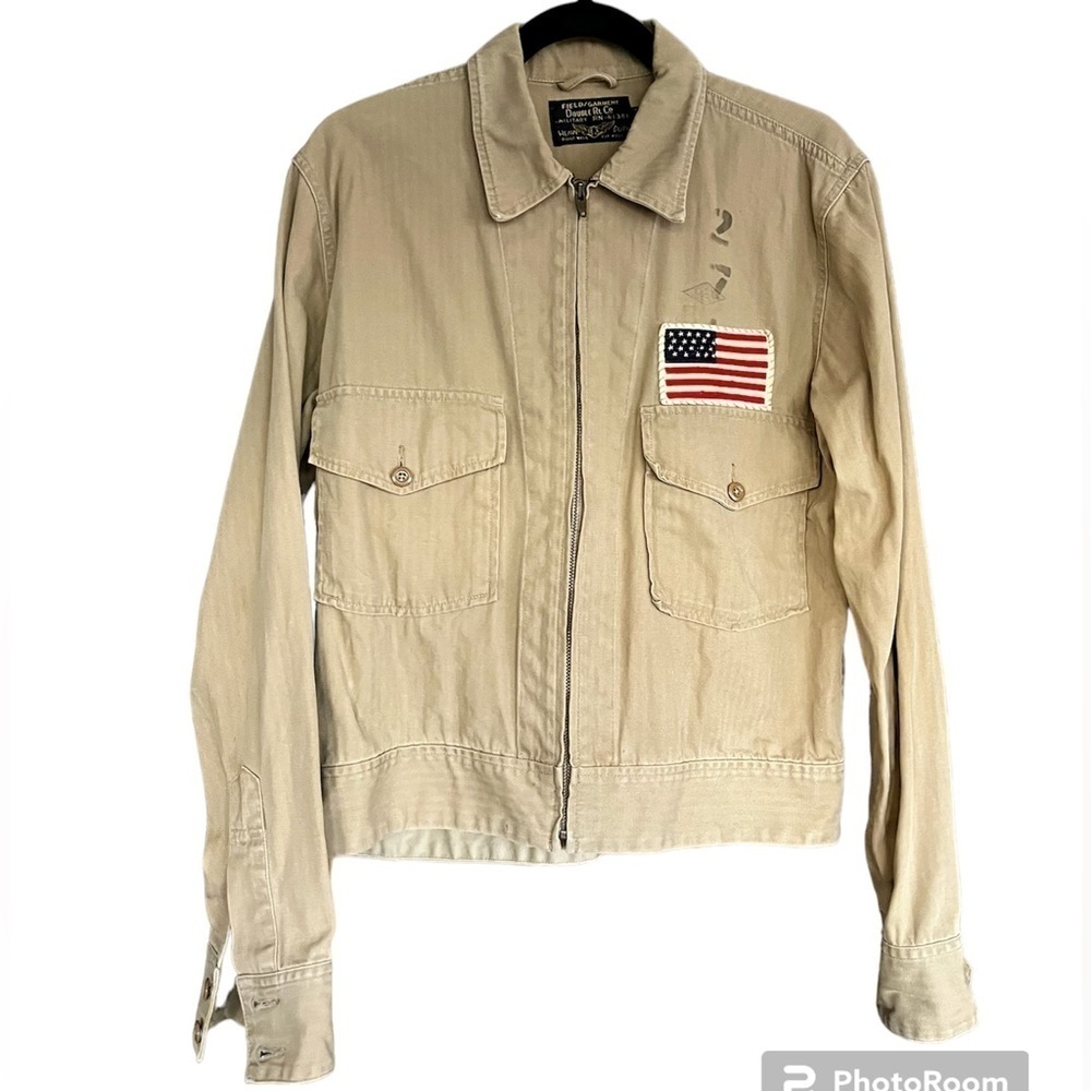 Vintage Ralph Lauren Double RL Men’s Khaki Canvas Military Field Jacket - Size S